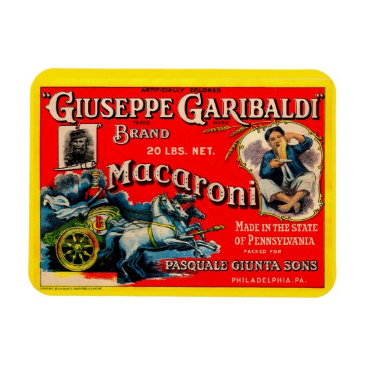1920s Giuseppe Garibaldi macaroni Magneet (Horizontaal)