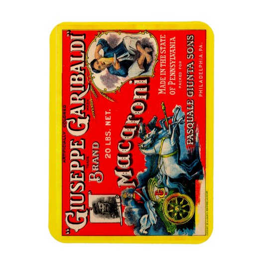 1920s Giuseppe Garibaldi macaroni Magneet (Verticaal)