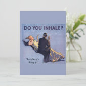 1920s Glamour Paar Kaart Inhaleer je? (Staand voorkant)