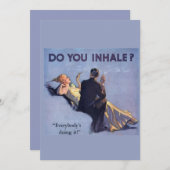 1920s Glamour Paar Kaart Inhaleer je? (Voorkant / Achterkant)