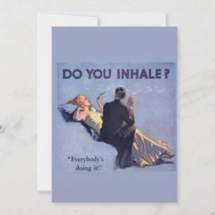 1920s Glamour Paar Kaart Inhaleer je?