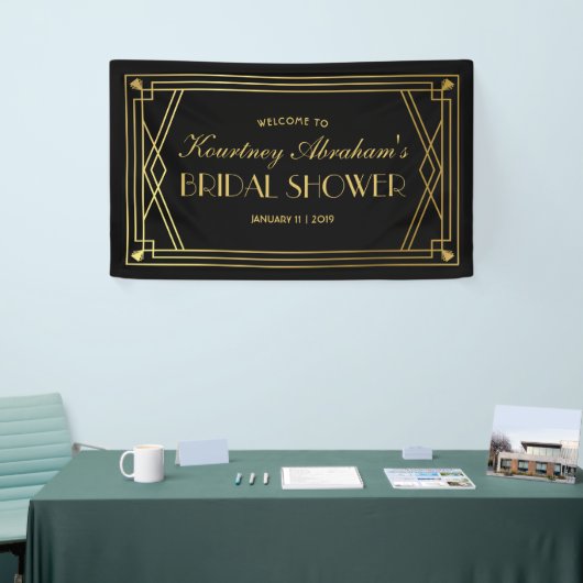 1920s Great Gatsby Art Deco Vrijgezellenfeest Spandoek (Beurs)