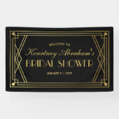 1920s Great Gatsby Art Deco Vrijgezellenfeest Spandoek (Horizontaal)