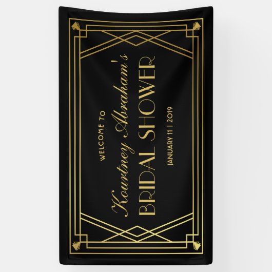 1920s Great Gatsby Art Deco Vrijgezellenfeest Spandoek (Verticaal)