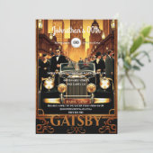 1920's Great Gatsby cadillac auto film poster Kaart (Staand voorkant)