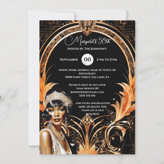 1920's Great Gatsby flapper meisje retro thema Kaart (Voorkant)