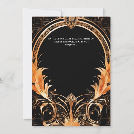 1920's Great Gatsby flapper meisje retro thema Kaart (Achterkant)