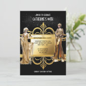 1920's Great Gatsby Flapper meisjes verjaardag ele Kaart (Staand voorkant)