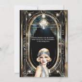 1920's Great Gatsby zwart goud twenties flapper Kaart (Achterkant)