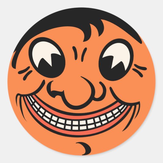 1920s Halloween Jack O'Lantern Gezicht Ronde Sticker (Voorkant)