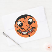 1920s Halloween Jack O'Lantern Gezicht Ronde Sticker (Envelop)