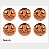 1920s Halloween Jack O'Lantern Gezicht Ronde Sticker (Vel)