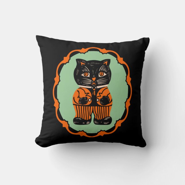 1920s Halloween kat ontwerp Kussen (Voorkant)