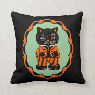 1920s Halloween kat ontwerp Kussen