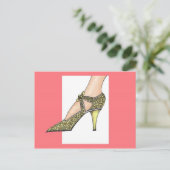 1920s hoge hak schoen briefkaart (Staand voorkant)