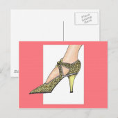 1920s hoge hak schoen briefkaart (Voorkant / Achterkant)