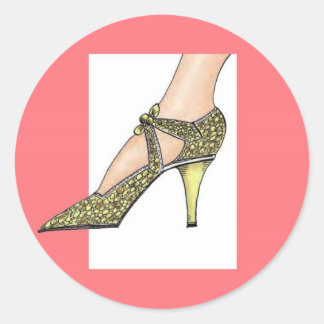 1920s hoge hak schoen ronde sticker