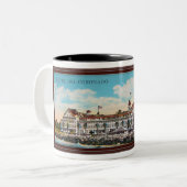 1920S HOTEL DEL CORONADO BRIEFKAART TWEEKLEURIGE KOFFIEMOK (Voorkant links)