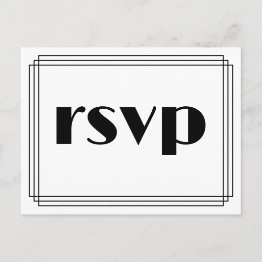 1920s Inspired Look "rsvp" Briefkaart (Voorkant)