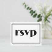 1920s Inspired Look "rsvp" Briefkaart (Staand voorkant)