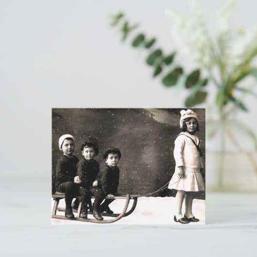 1920's kerst Briefkaart (Staand voorkant)