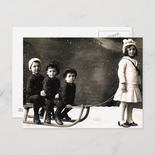 1920's kerst Briefkaart (Voorkant / Achterkant)