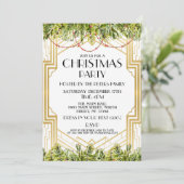 1920's Kerstmis Uitnodigen Art Deco Gatsby Party G Kaart (Staand voorkant)