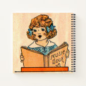 1920s klein meisje met muziekboek notitieboek (Achterkant)