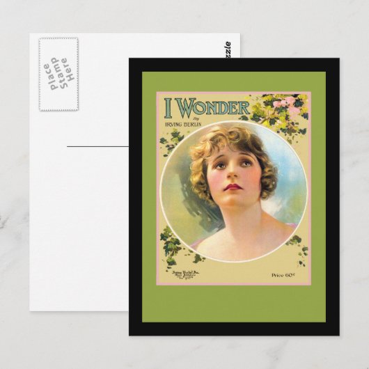 1920's Lady Briefkaart (Voorkant / Achterkant)