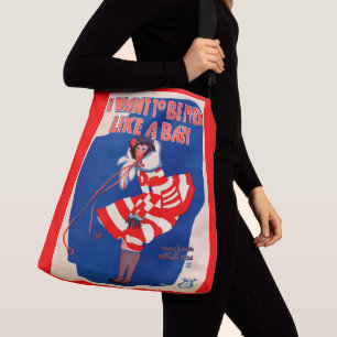 1920s-liedje wil ik als een Baby worden geliefd Crossbody Tas