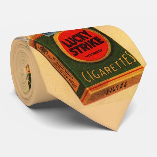 1920s Lucky Strikes ad print Stropdas (Opgerold)