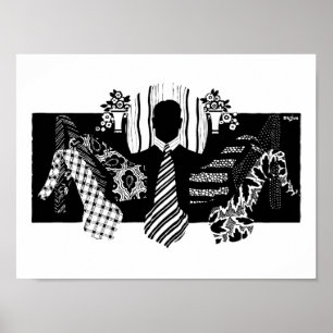  1920s Mannen Stropdassen en Poster