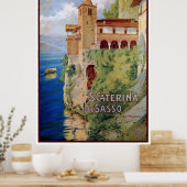  1920s-meer van Maggiore belemmeren Italiaans reiz Poster (Keuken)