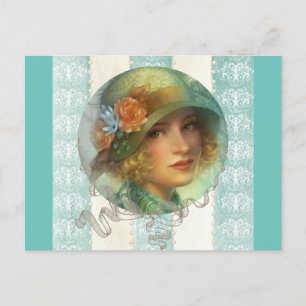 1920's meisje briefkaart