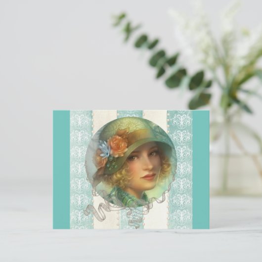 1920's meisje briefkaart (Staand voorkant)