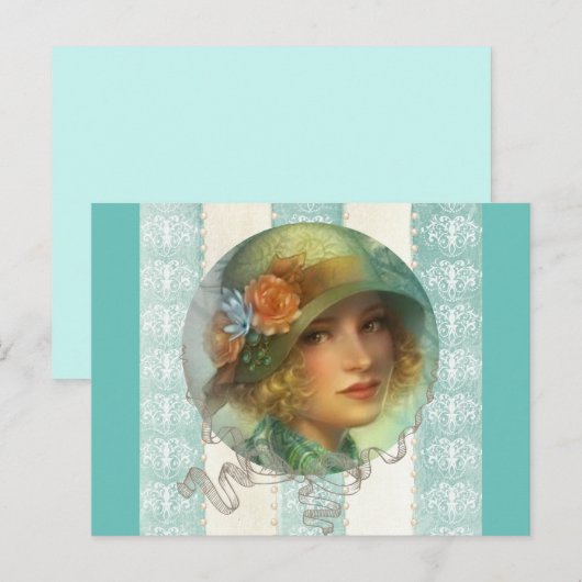 1920's meisje briefkaart (Voorkant / Achterkant)