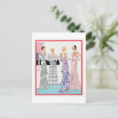 1920s Mode Bord voor avondjurken Briefkaart (Staand voorkant)