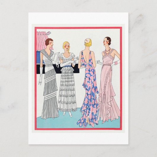 1920s Mode Bord voor avondjurken Briefkaart (Voorkant)