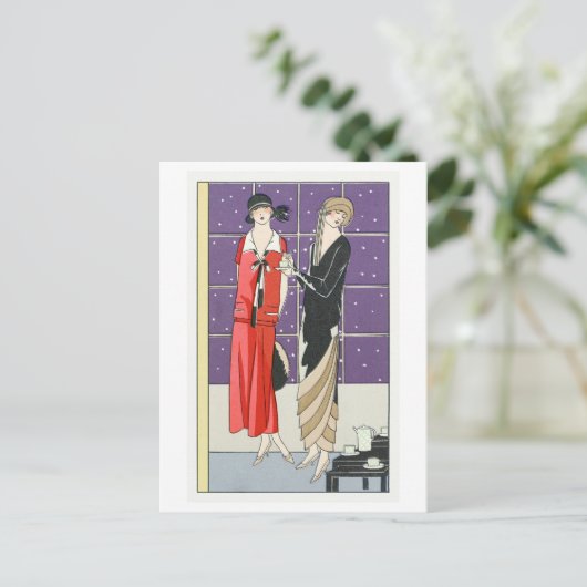1920s Mode Bord voor Jurken Briefkaart (Staand voorkant)