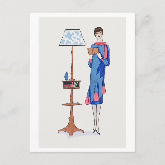 1920s Mode Bord voor Overdag Jurk & Lezen Briefkaart (Voorkant)