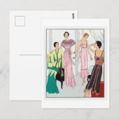 1920s Mode Bord voor Slips en Gewaden Briefkaart (Voorkant / Achterkant)