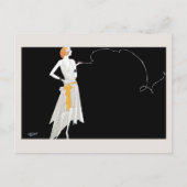 1920s mode flapper girl tekening briefkaart (Voorkant)