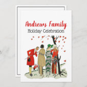 1920s Mode gekleed voor de vossenjacht uitnodiging (Voorkant / Achterkant)