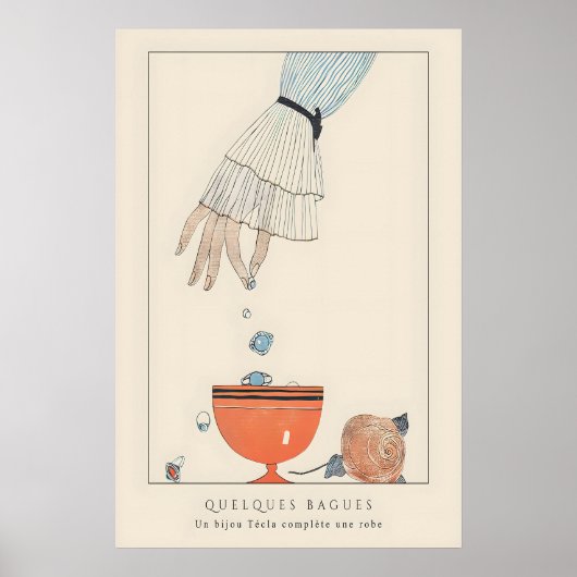 1920s Mode-illustratie Art Deco-stijl Poster (Voorkant)