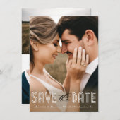 1920's Moderne Romance Foto Save the Date Kaart (Voorkant / Achterkant)