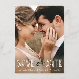 1920's Moderne Romance Foto Save the Date Kaart