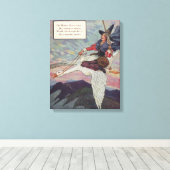 1920s Moeder Goose rijdt met haar reuzengans Canvas Afdruk (Insitu (Houten vloer))