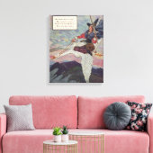 1920s Moeder Goose rijdt met haar reuzengans Canvas Afdruk (Insitu (Woonkamer))