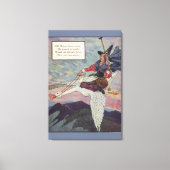 1920s Moeder Goose rijdt met haar reuzengans Canvas Afdruk (Voorkant)