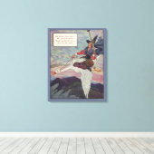 1920s Moeder Goose rijdt met haar reuzengans Canvas Afdruk (Insitu (Houten vloer))